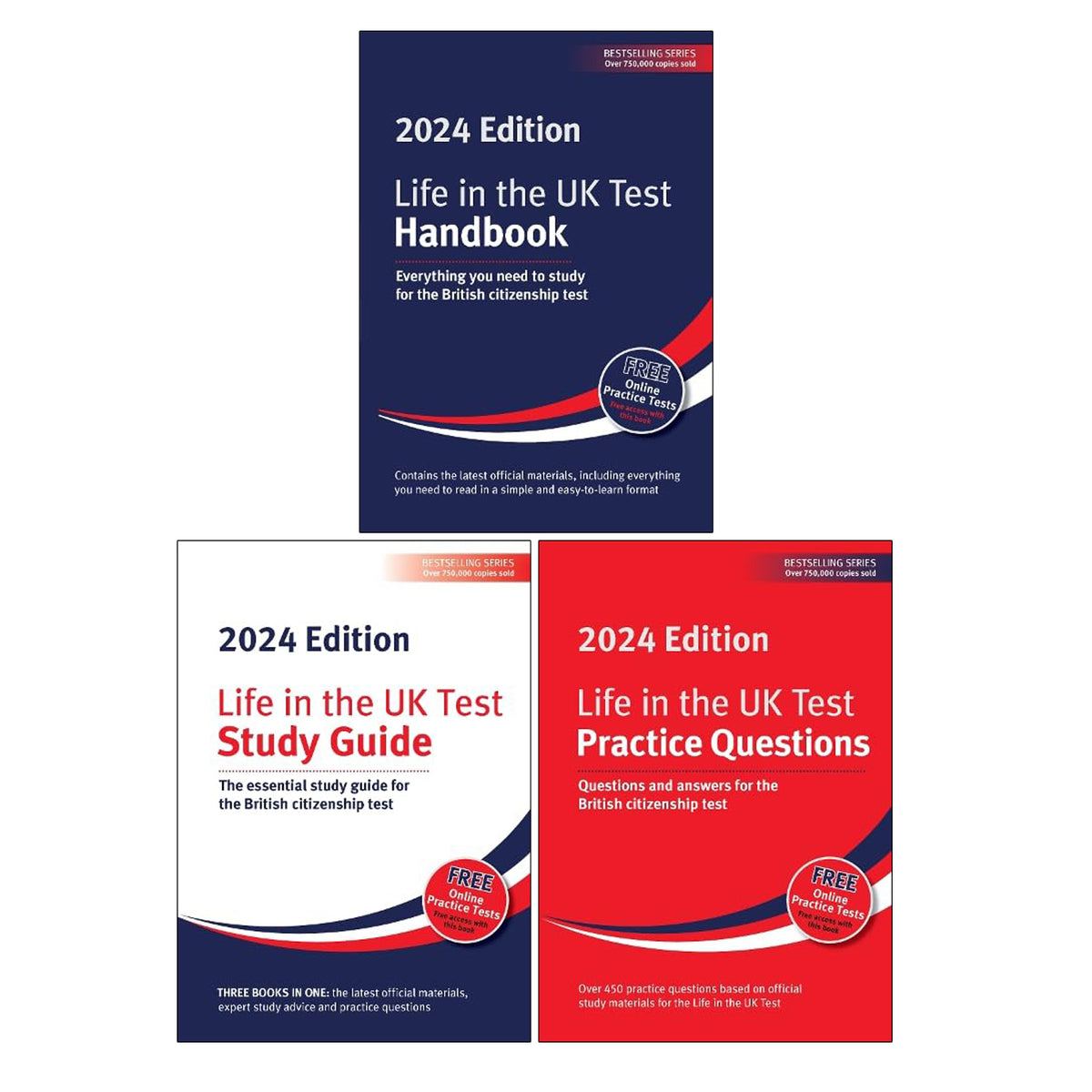 Life in the UK Test 2024 Collection 3 Books Set (Study Guide, Practice