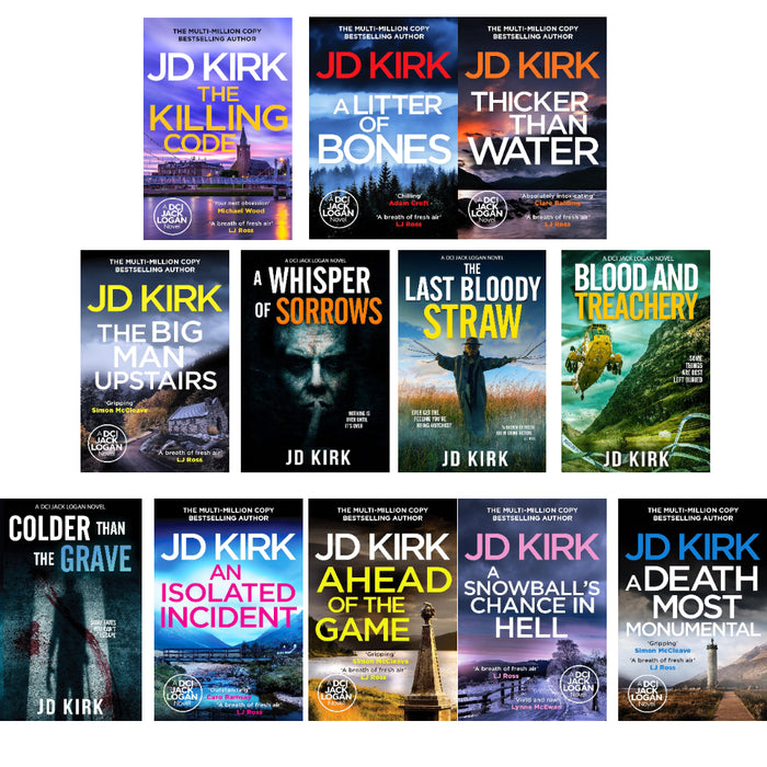 DCI Logan Crime Thrillers 1-12 Books Collection Set By JD Kirk