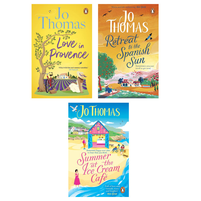 Jo Thomas  3 Books Set (Love In Provence, Retreat to the Spanish Sun, Summer at the Ice Cream Café)