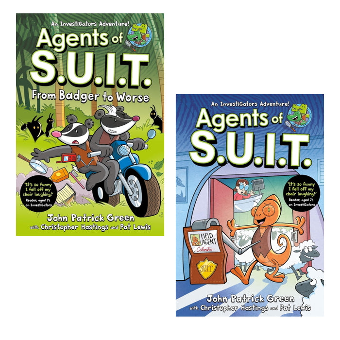 Agents of S.U.I.T.Series 2 Books Set By  John Patrick Green ( A Laugh-Out-Loud & From Badger to Worse)