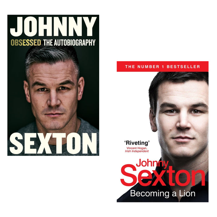 Johnny Sexton 2 Book Set (Obsessed: The Autobiography Hardcover , Becoming a Lion)