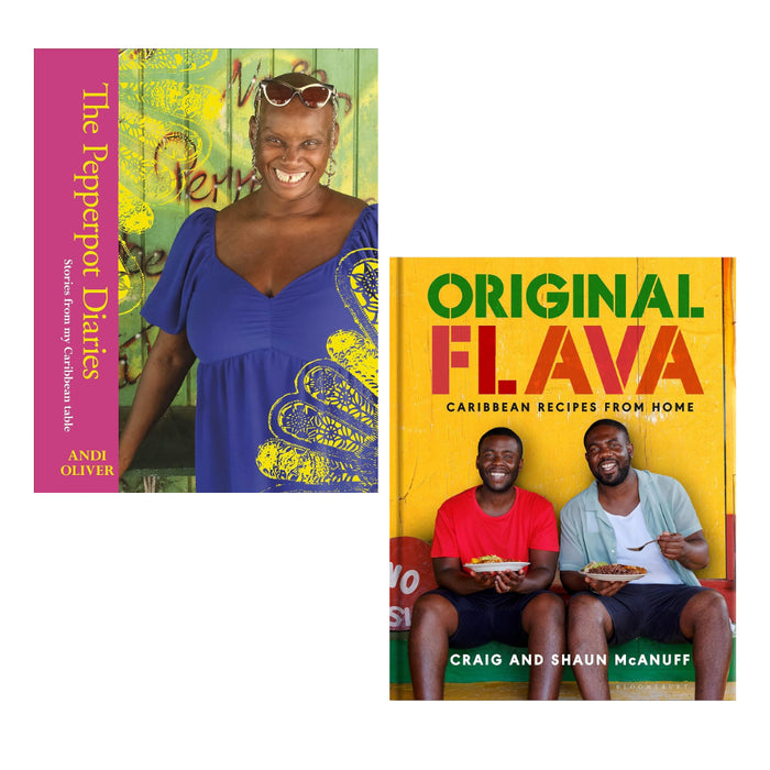 The Pepperpot Diaries By Andi Oliver & Original Flava Caribbean Recipes from Home By Craig McAnuff, Shaun McAnuff 2 Books Collection Set Hardcover