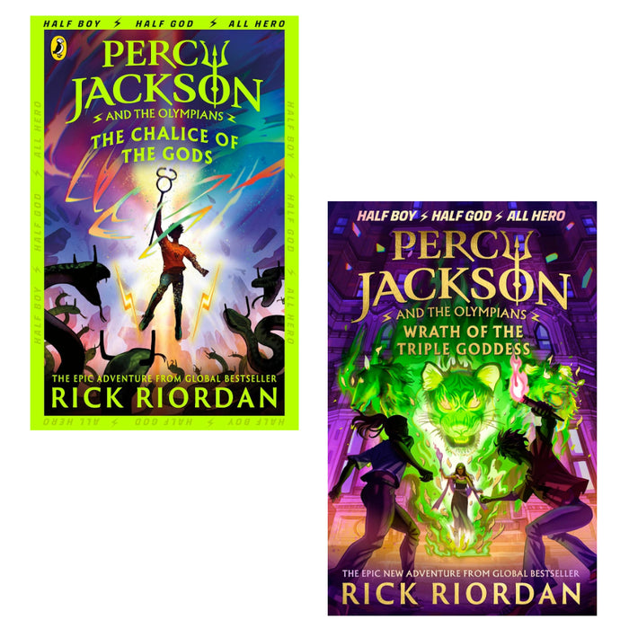 Percy Jackson and The Olympians Series By  Rick Riordan 2 Books Set (The Chalice of the Gods, Wrath of the Triple Goddess(HB))