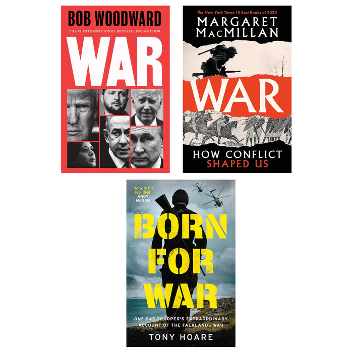 War: Bob Woodward, War: How Conflict Shaped Us, Born For War  3 Books Set (HB)