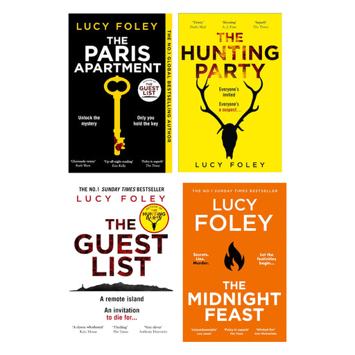 Lucy Foley Collection 4 Books Set (The Midnight Feast (HB), The Paris Apartment, The Hunting Party, The Guest List - The Book Bundle