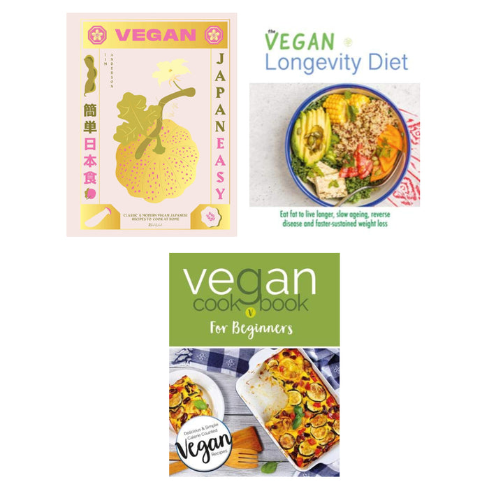 Vegan JapanEasy, The Vegan Longevity Diet, Vegan Cookbook For Beginners 3 Book Set