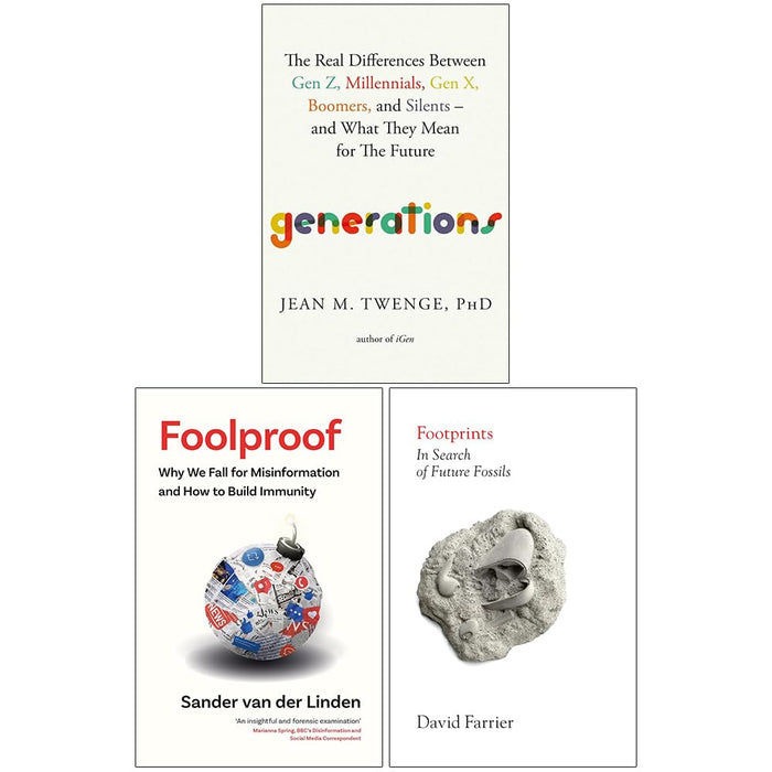 Generations Jean Twenge, Foolproof & Footprints 3 Books Collection Set