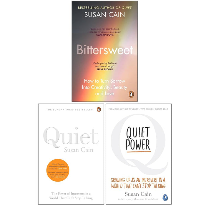 Susan Cain Collection 3 Books Set (Bittersweet, Quiet Power & Quiet The Power of Introverts in a World That Can't Stop Talking)