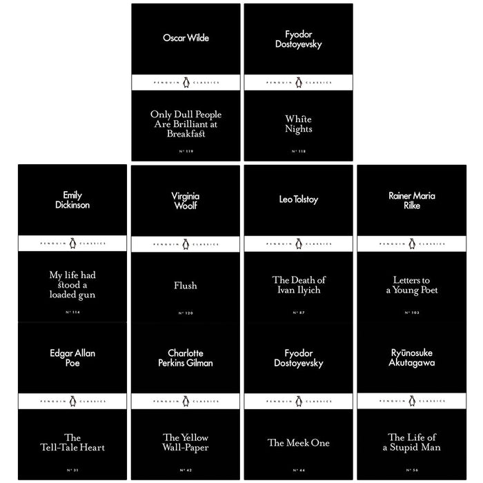 Little Black Classics Collection 10 Books Set (Only Dull People Are Brilliant at Breakfast, White Nights, My Life Had Stood a Loaded Gun, Flush, Death of Ivan Ilyich, Letters to a Young Poet and More)