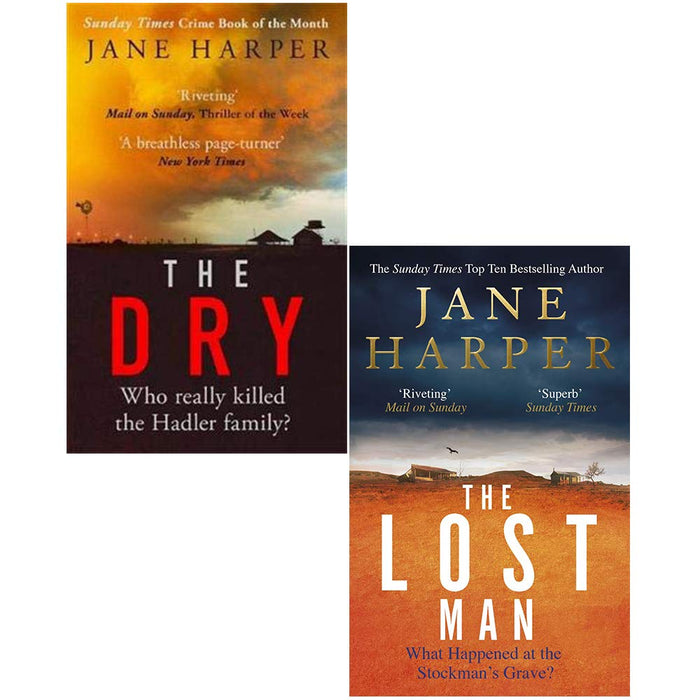 Jane Harper 2 Books Collection Set The Dry, The Lost Man