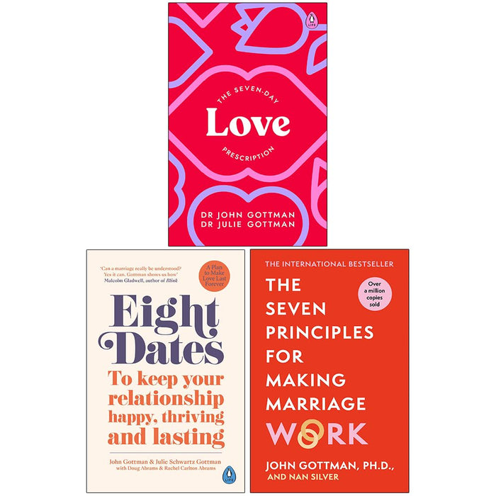 Dr John Schwartz Gottman Collection 3 Books Set (Eight Dates,Seven-Day Love Presc)