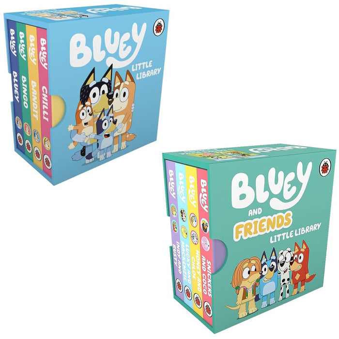 Bluey Little Library & Bluey and Friends Little Library 8 Books Collection Set