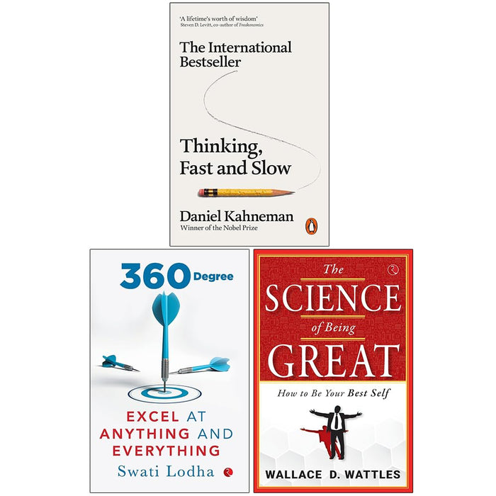 Thinking Fast and Slow, 360 Degree Excel at Anything and Everything & The Science Of Being Great 3 Books Collection Set