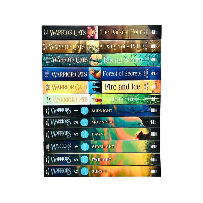 Warrior Cats: Series 1 and 2 - The Prophecies Begin and The New Prophecy by Erin Hunter 12 Books Set