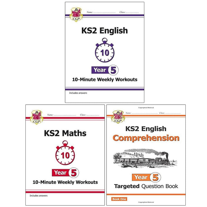 KS2 New Curriculum Year 5 CGP Books Collection 3 Books Set (English 10-Minute Weekly Workouts)