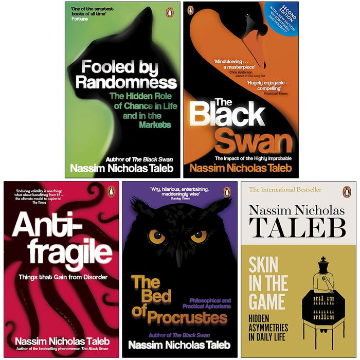 Nassim Nicholas Taleb Collection 5 Books Set (Fooled by Randomness, The Black Swan, Antifragile, The Bed of Procrustes and Skin in the Game)