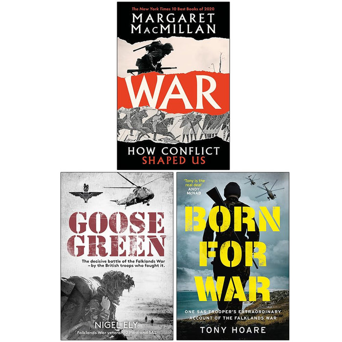 War How Conflict Shaped Us, Goose Green & Born For War 3 Books Collection Set