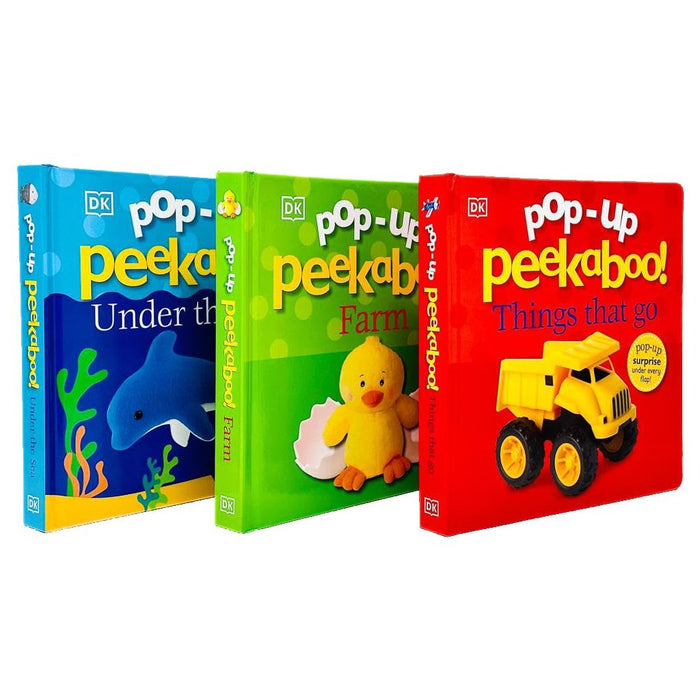 Pop-Up Peekaboo! 3 Books Collection Set By DK  (Pop-Up Peekaboo! Things That Go, Sea, Farm)