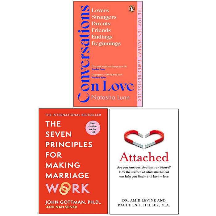 Seven Principles Making Marriage Work,Attached,Conversations on Love 3 Books Set