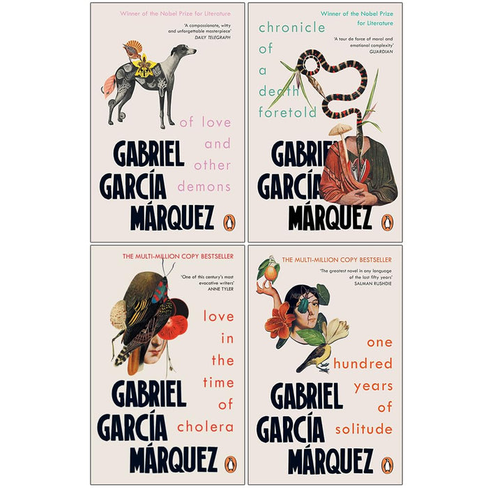 Gabriel Garcia Marquez Collection 4 Books Set (Of Love and Other Demons, Chronicle of a Death Foretold, Love in the Time of Cholera and One Hundred Years of Solitude)