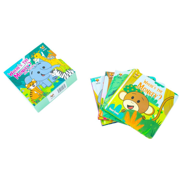 Where's the Monkey? and friends 4 books box set (Where's the monkey, Elephant, Tiger, Zebra)