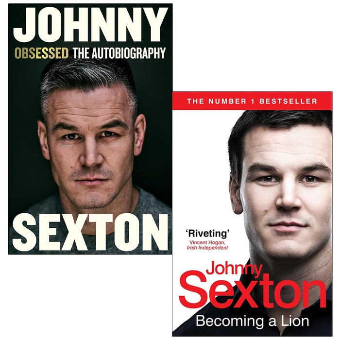 Johnny Sexton 2 Books Collection Set (Obsessed The Autobiography and Becoming a Lion)