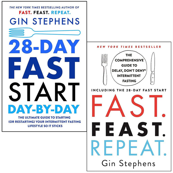 Gin Stephens Collection 2 Books Set (28-Day FAST Start Day-by-Day & Fast Feast Repeat) - The Book Bundle