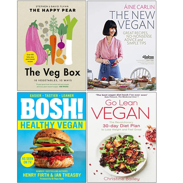 Veg Box David Flynn, New Vegan, BOSH! Healthy Vegan, Go Lean Vegan 4 Books Set