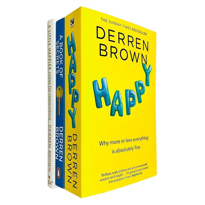 Derren Brown Collection 3 Books Set (A Book of Secrets, Happy, [Hardcover] A Little Happier)