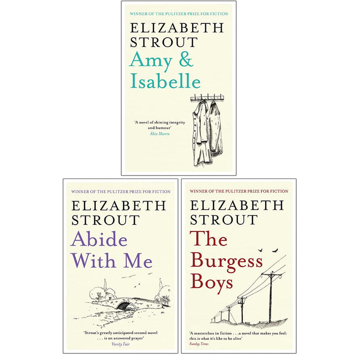 Elizabeth Strout Collection 3 Books Set (Amy & Isabelle, Abide With Me, The Burgess Boys)