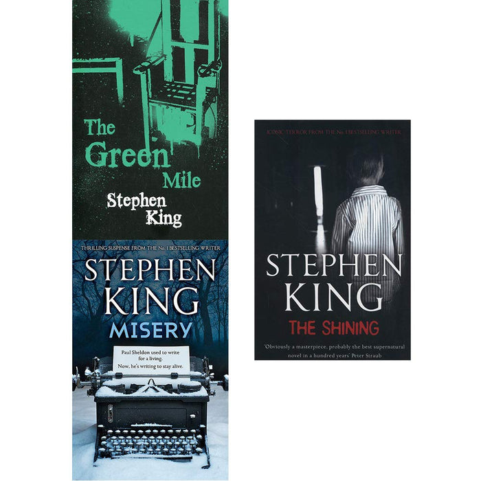 Stephen king collection 3 books set (green mile, misery, the shining)