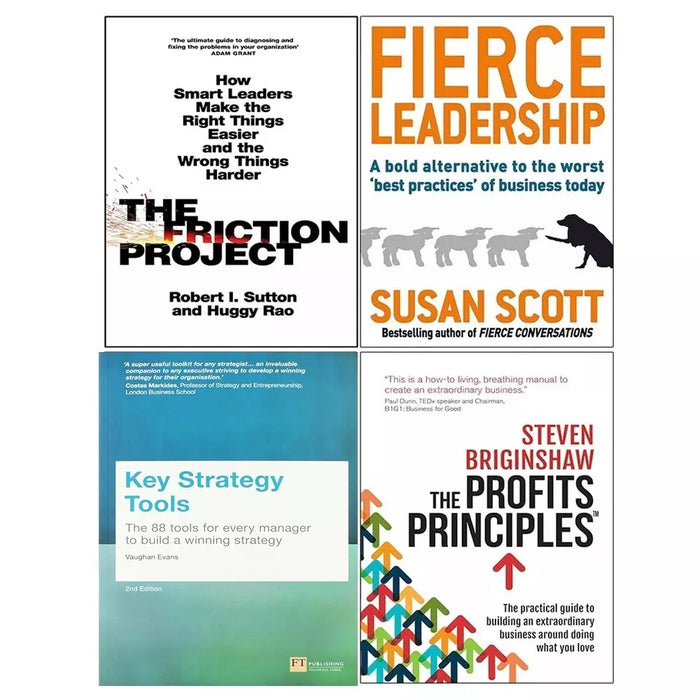 Key Strategy Tools, Friction Project, Fierce Leadership, Profits Principles 4 Books Set