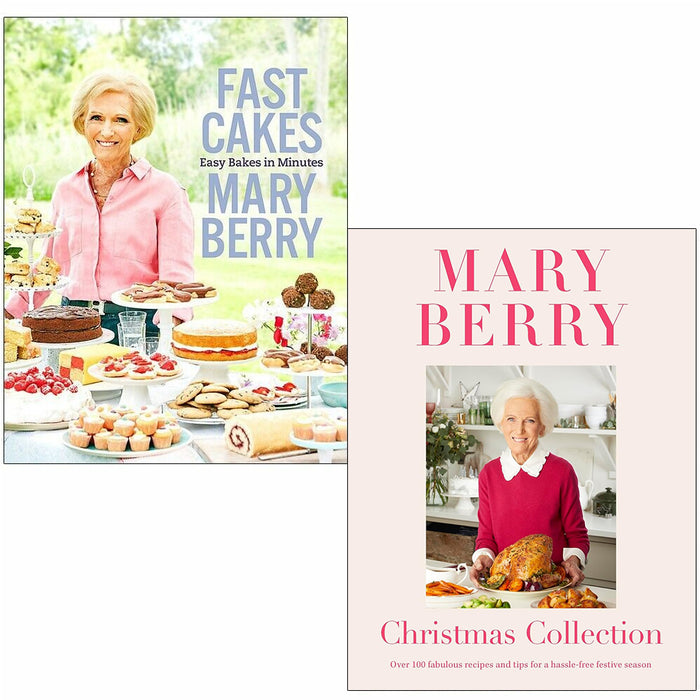 Mary Berry 2 Books Collection Set [Fast Cakes: Easy Bakes, Christmas Collection]