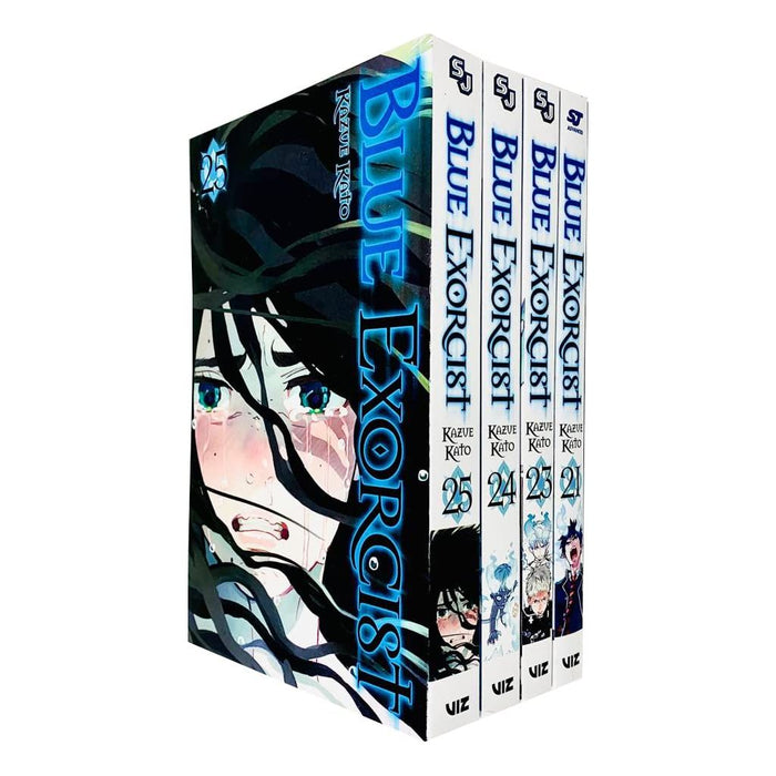 Blue Exorcist Volume 21 23 24 25 Collection 4 Books Set By Kazue Kato