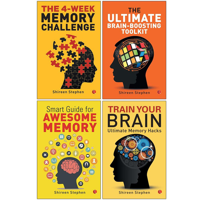 Shireen Stephen 4 Books Collections (The 4-Week Memory Challenge, The Ultimate Brain-Boosting Toolkit, Smart Guide for Awesome Memory, Train Your Brain: Ultimate Memory Hacks)