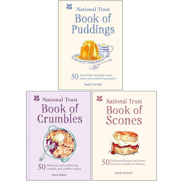 The National Trust Book of Puddings, The National Trust Book of Crumbles, The National Trust Book of Scones 3 Books Collection Set (HB)