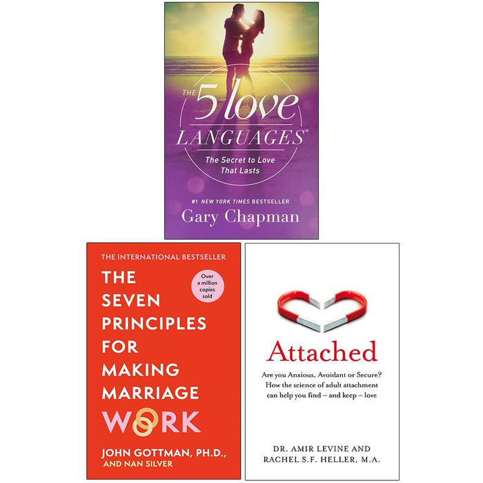 Seven Principles Making Marriage Work,Attached,5 Love Languages 3 Books Set NEW