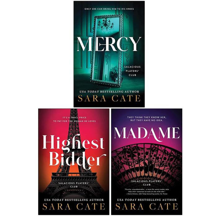 Salacious Players Club Series Book 4-6 Books Collection Set By Sara Cate (Mercy, Highest Bidder and Madame)