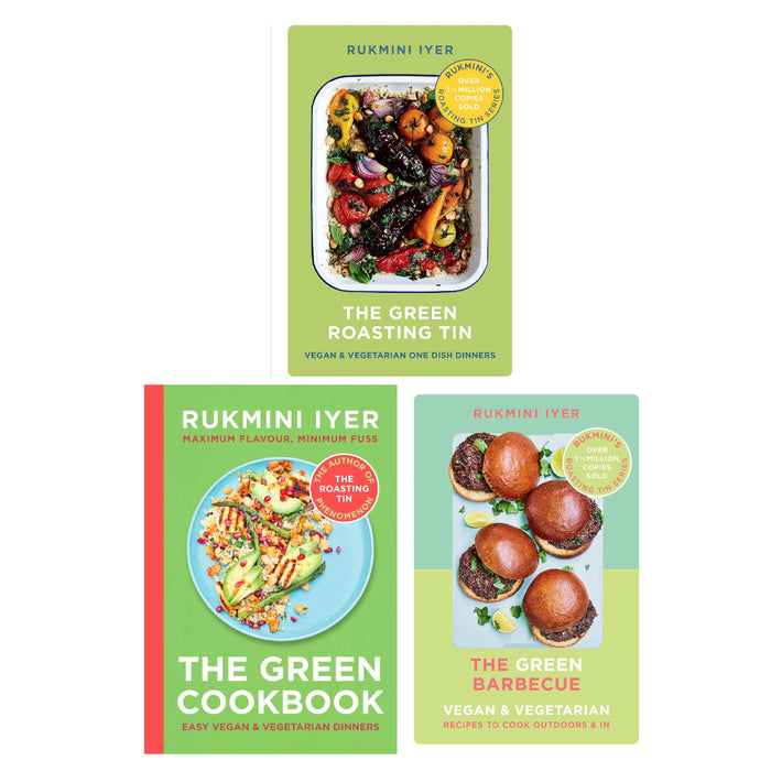 The Green Series By   Rukmini Iyer  3 Books Set (HB) (The Green Cookbook, The Green Barbecue:, The Green Roasting Tin)