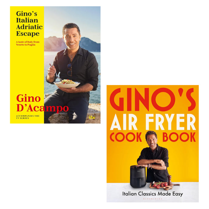 Gino D'Acampo  2 Books Set  (Gino's Italian Adriatic Escape, Gino's Air Fryer Cookbook) (HB)