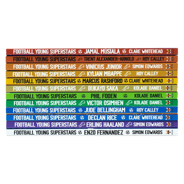 Football Young Superstars 12 Books Box Set: Jude Bellingham, Marcus Rashford, Phil Foden, Bukayo Saka, Kylian Mbappe