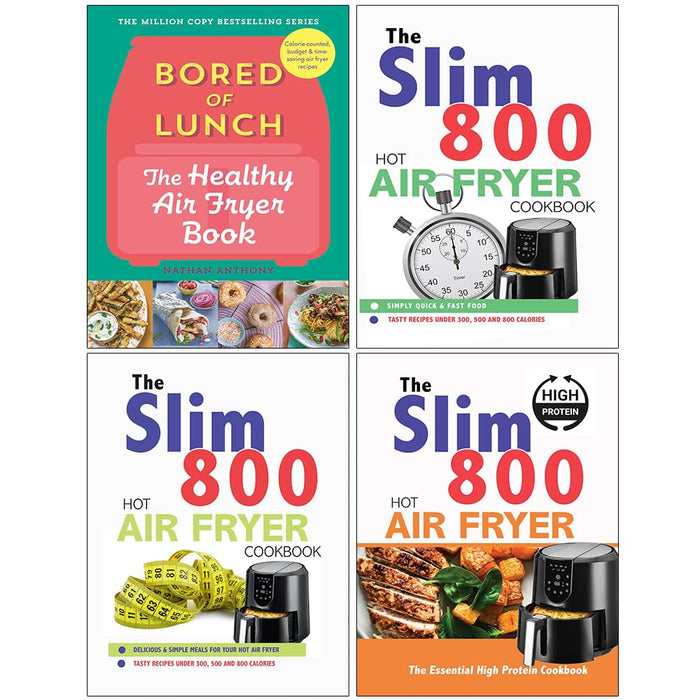 Bored of Lunch, The Slim 800 Hot, Hot Air Fryer, The Essential High  4 Books Set