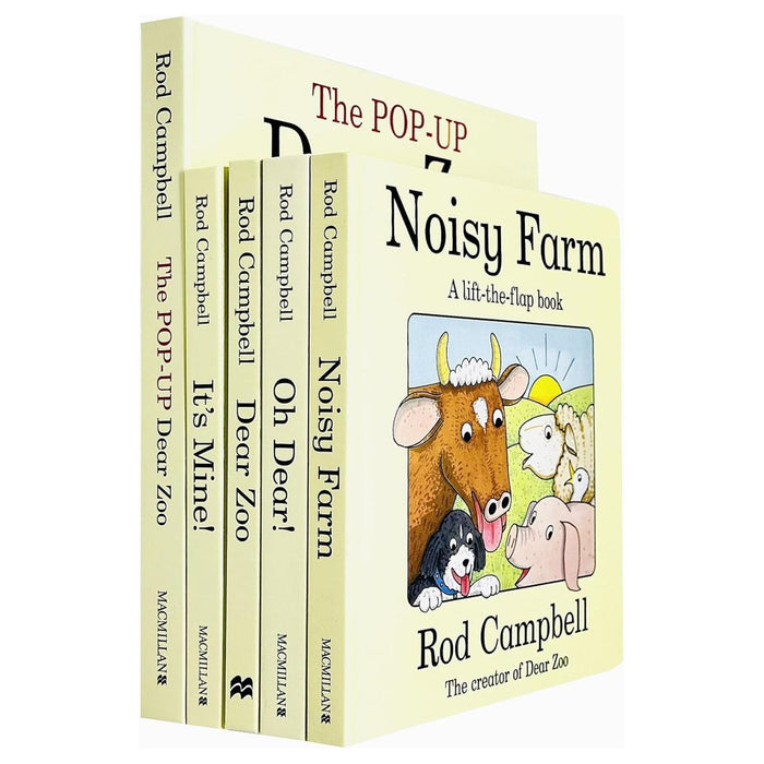 Rod Campbell Collection 5 Books Set (Noisy Farm, Oh Dear!, Dear Zoo, It's Mine! & The Pop-Up Dear Zoo)