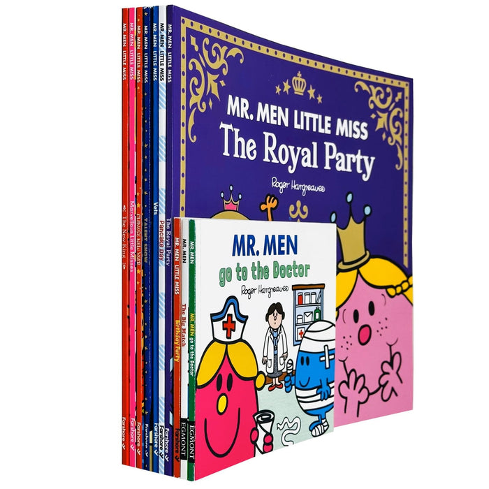 Mr. Men and Little Miss Celebrations 10 Books Collection Set (Mr. Men go to the Doctor, The Big Match, Birthday Party, The Royal Party, Pancake Day, Vets, Talent Show, Chinese New Year and More)