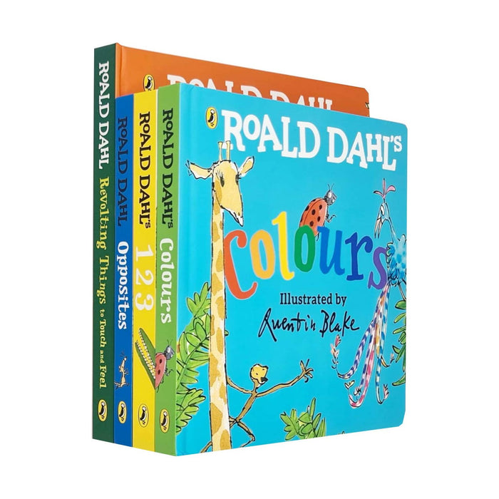 Roald Dahl's Board book Collection 4 Books Set (Colours, 123, Opposites, Revolting Things to Touch and Feel)