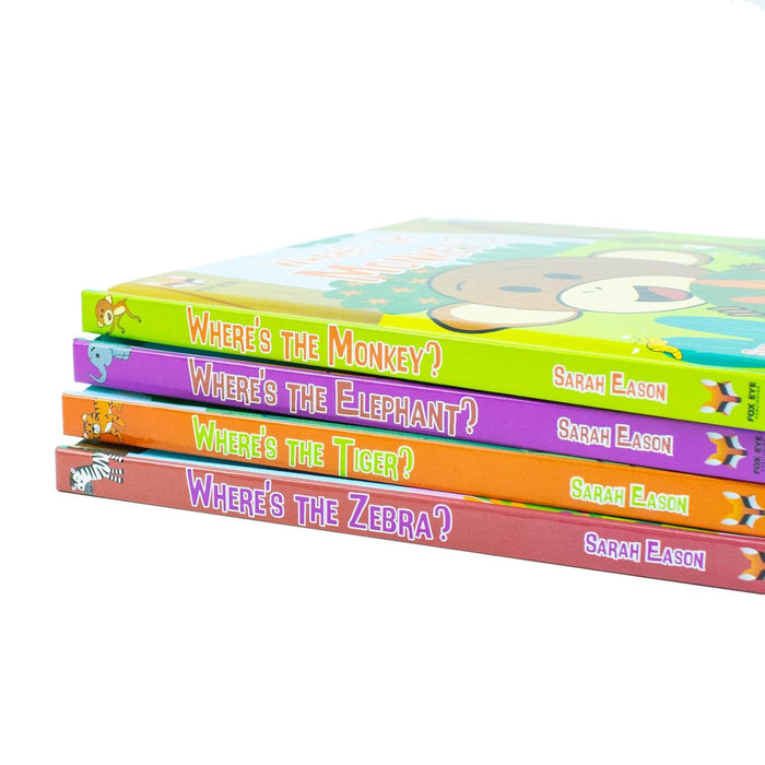 Where's the Monkey? and friends 4 books box set (Where's the monkey, Elephant, Tiger, Zebra)