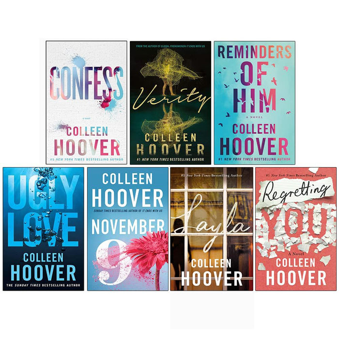 Colleen Hoover Collection 7 Books Set (Confess, Verity, Reminders of Him, Ugly Love, November 9, Layla, Regretting You)