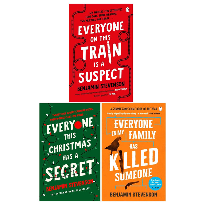 Benjamin Stevenson 3 Books Collection Set (Everyone In My Family Has Killed Someone, Everyone on this Train is a Suspect, Everyone This Christmas has a Secret)