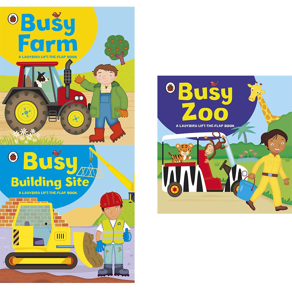 ladybird lift the flap book collection 3 books bundle (busy farm, busy ...