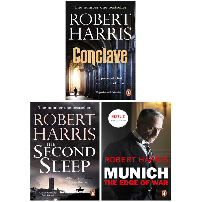 Robert Harris 3 Books Collection Set (Conclave, The Second Sleep and Munich: The Edge Of War)